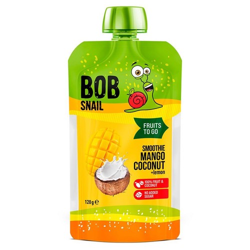 Smoothie mango-kokos-cytryna bez dodatku cukru Bob Snail 120 g