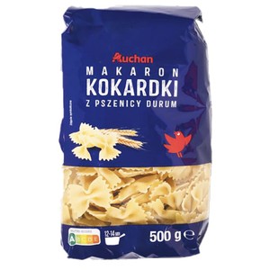 Makaron kokardki 100% pszenicy durum Auchan 500 g 