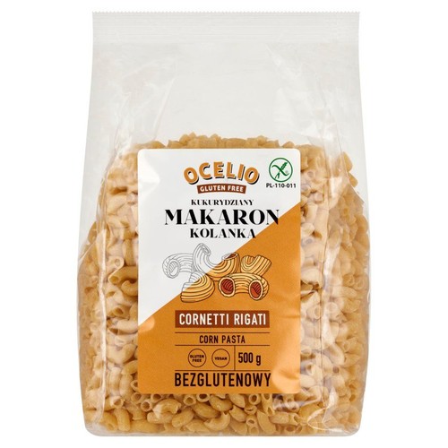 Makaron kukurydziany kolanka bezglutenowy Ocelio 500 g