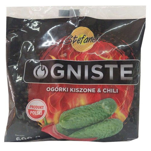 Ogniste ogórki kiszone z chili Stefanek 600 g