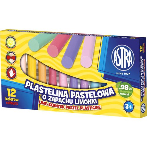 Plastelina pastelowa o zapachu limonki Astra 12 sztuk