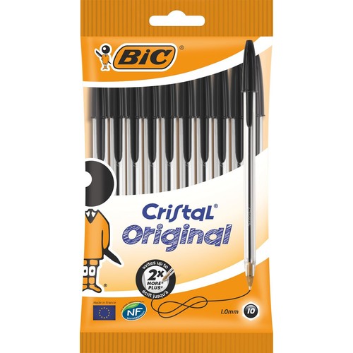 Długopis czarny Cristal Original Pouch BIC 10 sztuk