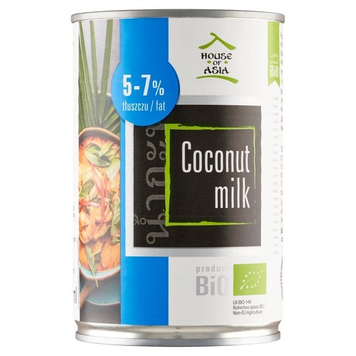 BIO Mleczko kokosowe 5-7% tłuszczu House of Asia 400 ml