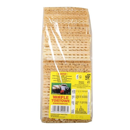 Wafle tortowe kwadraciki Kamp 140 g