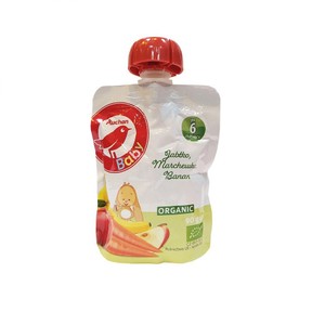 BIO Pouch jabłko marchew i banan po 6 miesiącu Auchan Baby 90 g