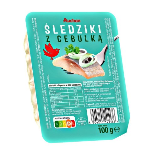 Śledziki z cebulką Auchan 100 g