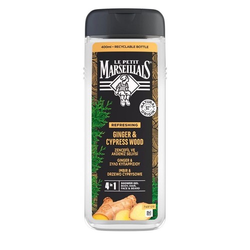 Żel pod prysznic dla mężczyzn 3w1 imbir i cyprys Le Petit Marseillais 400 ml