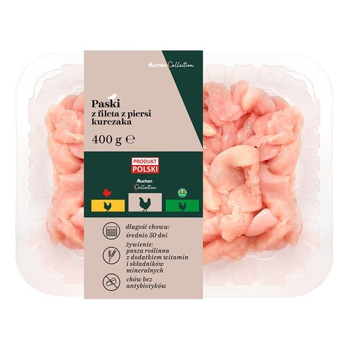 Paski z fileta z piersi kurczaka Auchan Collection 400 g