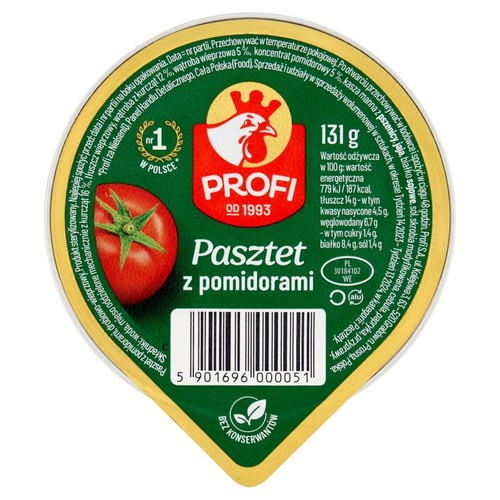Pasztet z pomidorami. drobiowo-wieprzowy Profi 131 g
