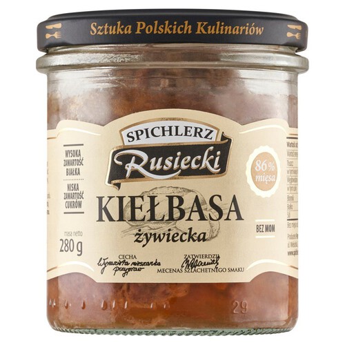 Kiełbasa Żywiecka. Konserwa wieprzowa Spichlerz Rusiecki 280 g