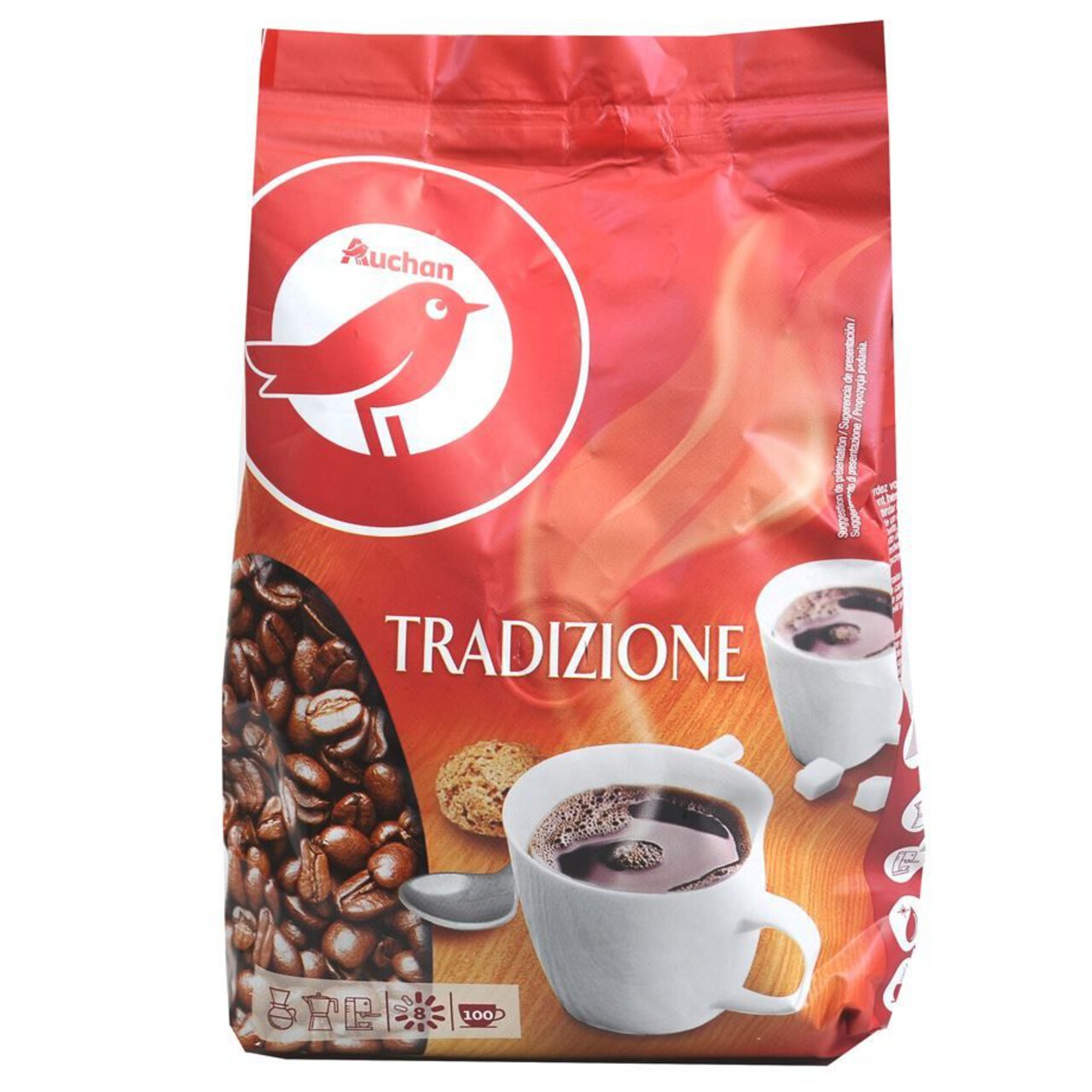 Kawa ziarnista Tradizione intensywność 8/10 Auchan 500 g