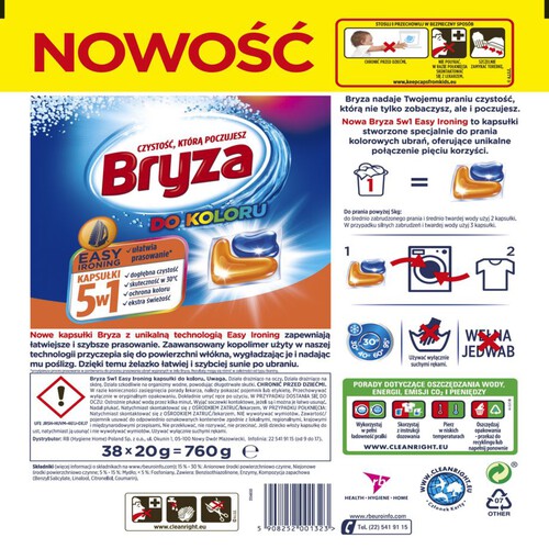 Kapsułki do prania koloru 5w1 Easy Ironing   Bryza 38 sztuk