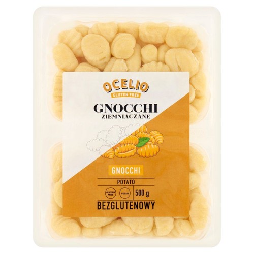 Opakowanie Ocelio Gnocchi Ziemniaczane, 500 g. Bezglutenowe, wegańskie kluski ziemniaczane.