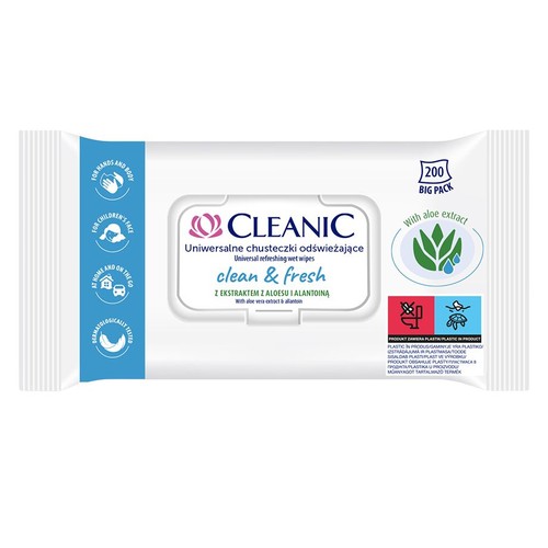 Chusteczki nawilżane Clean&Fresh  Cleanic 200 sztuk
