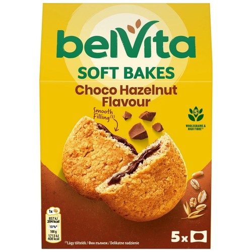 Ciastka zbożowe z nadzieniem o smaku czekoladowo-orzechowym   belVita 250 g
