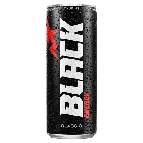Gazowany napój energetyzujący Energy Classic z dodatkiem witamin BLACK 250 ml