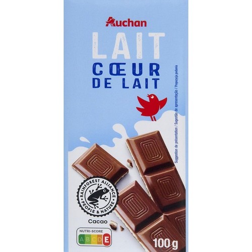 Czekolada z nadzieniem mlecznym Auchan 100 g