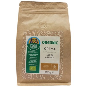 BIO Kawa ziarnista Crema 100% Arabica  Pewni Dobrego 220 g