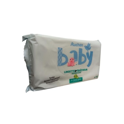 Chusteczki nawilżane Freshness z aloesem Auchan baby 72 sztuki