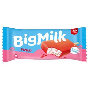 Lody śmietankowe w polewie truskawkowej   Big Milk 100 ml
