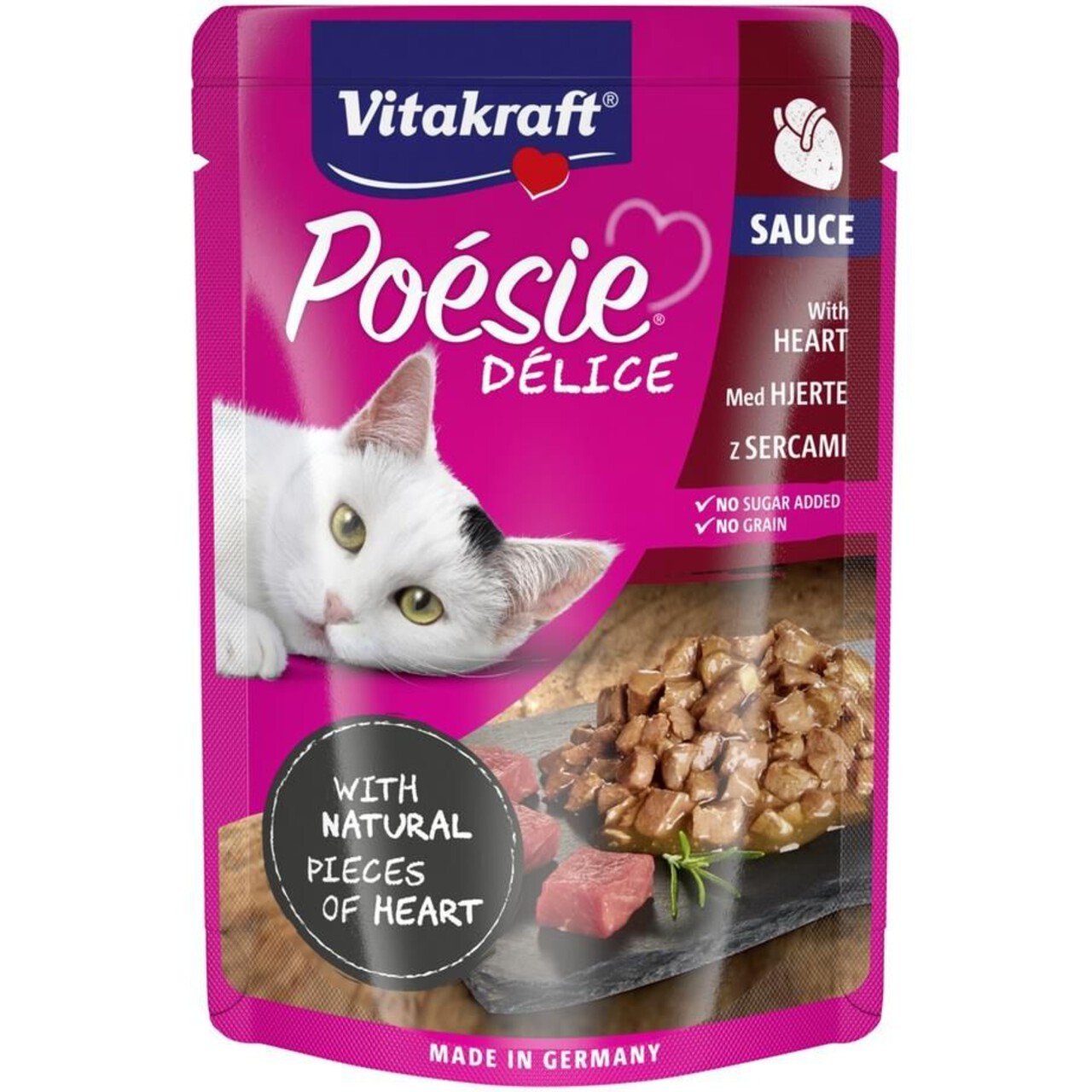 Karma mokra dla kotów z sercami w sosie Vitakraft 85 g