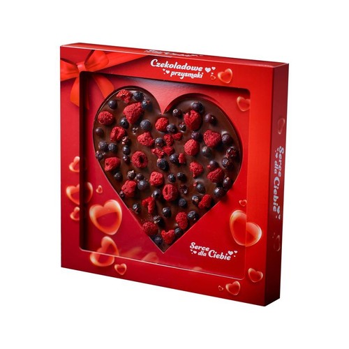 Czekoladowe serce z owocami liofilizowanymi Chocolu 150 g