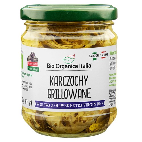BIO Karczochy grillowane z oliwą z oliwek  Bio Organica Italia 190 g