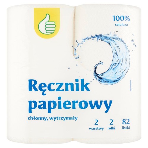 Ręcznik papierowy 2 warstwowy mocny 82 listki Auchan 2 rolki
