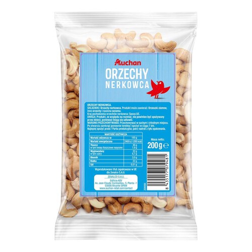 Orzechy nerkowca Auchan 200 g