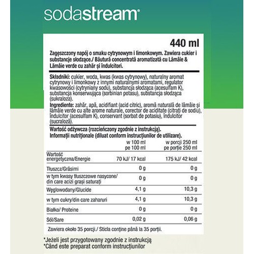 Koncentrat syrop Cytryna Limonka   SodaStream 440 ml