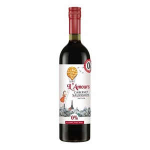 Wino bezalkoholowe czerwone Cabernet Sauvignon alk. do 0,5% obj L'amours 750 ml