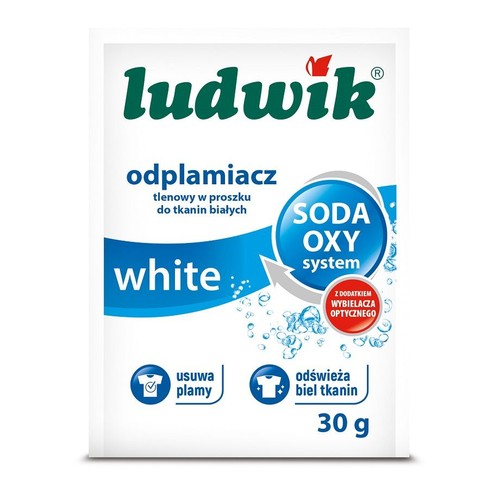 Odplamiacz w proszku do tkanin białych White  Ludwik 30 g