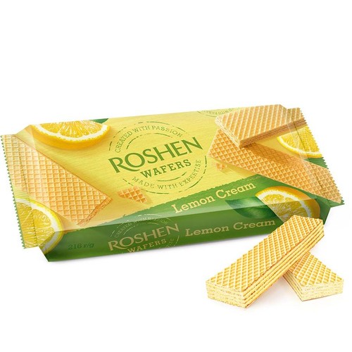 Wafle nadziewane o smaku cytrynowym Roshen 216 g 