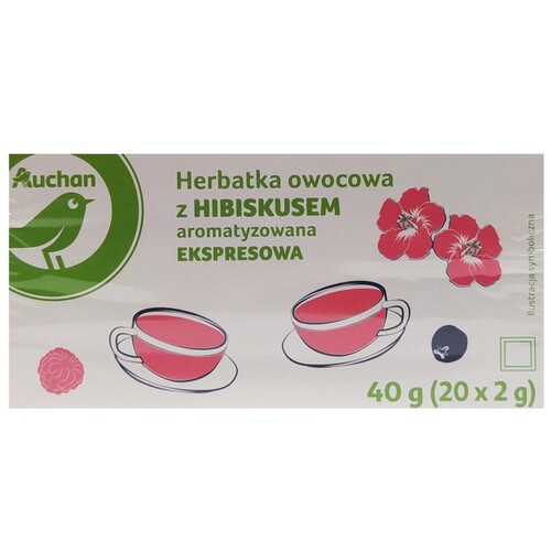 Herbatka owocowa z hibiskusem  Auchan 20 torebek