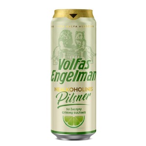 Piwo bezalkoholowe Pilsner z sokiem z limonki alk. 0,0% obj. Volfas Engelman 560 ml