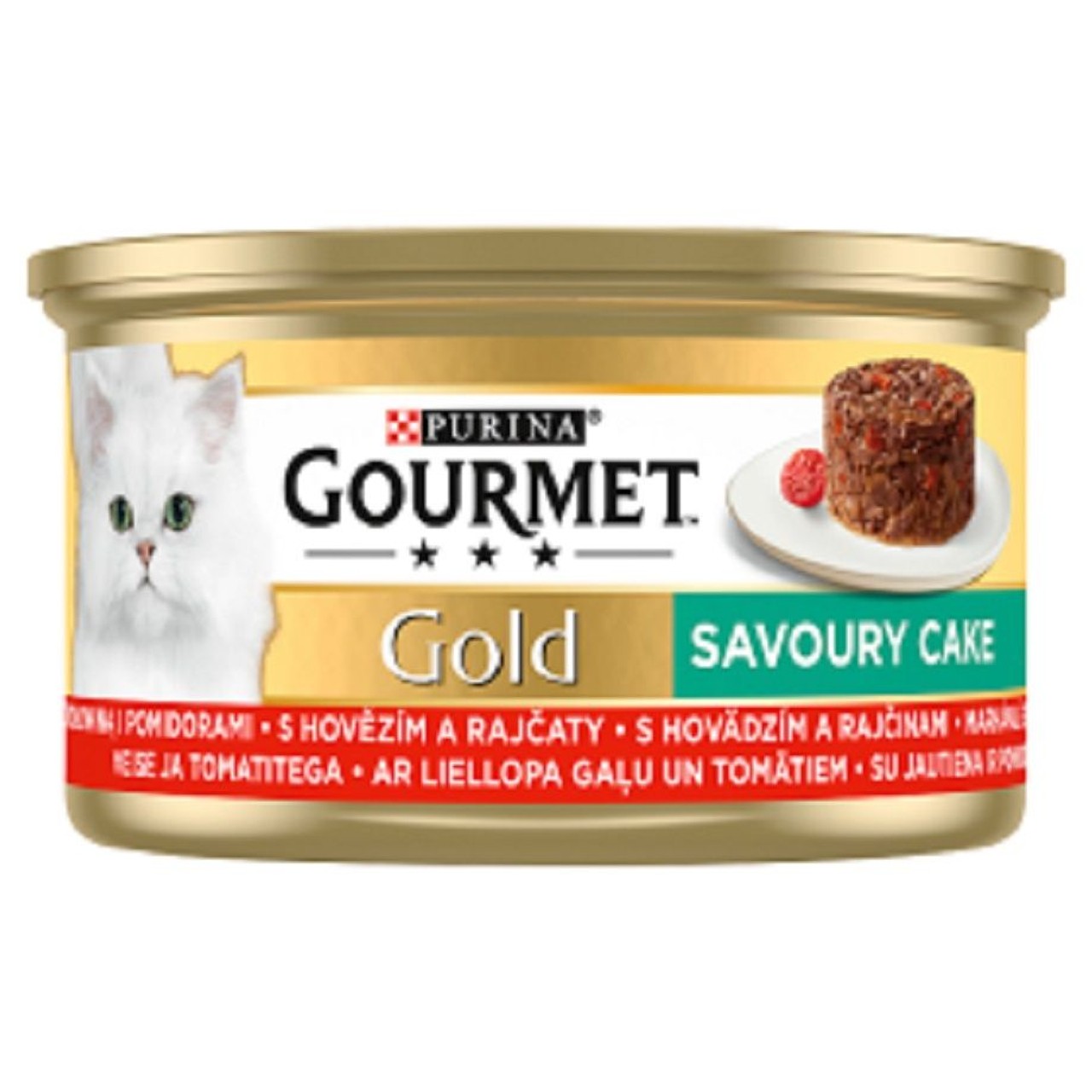 Mokra karma dla dorosłych kotów z wołowiną i pomidorami Gourmet 85 g