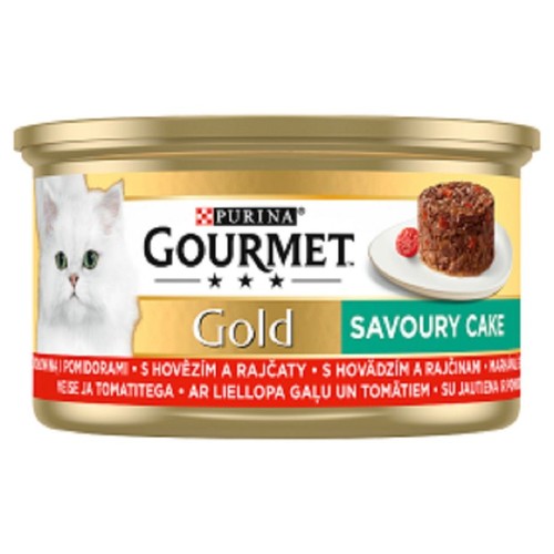 Mokra karma dla dorosłych kotów z wołowiną i pomidorami Gourmet 85 g