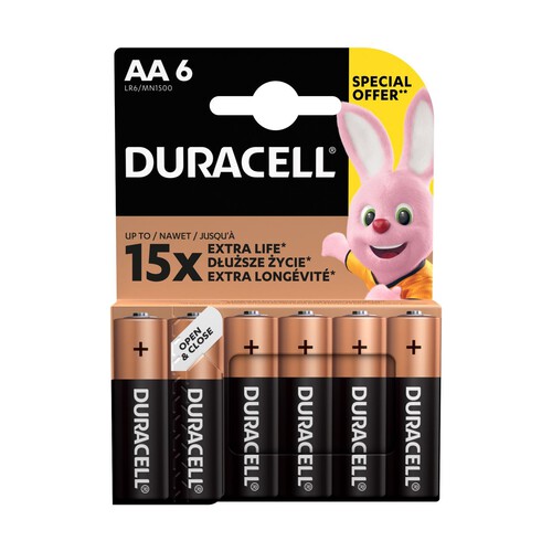 Baterie alkaliczne AA (R6) Duracell 6 sztuk