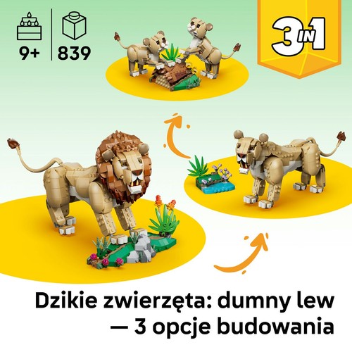 Creator 3 w 1 Dzikie zwierzęta: Dumny lew 31386 LEGO 1 sztuka