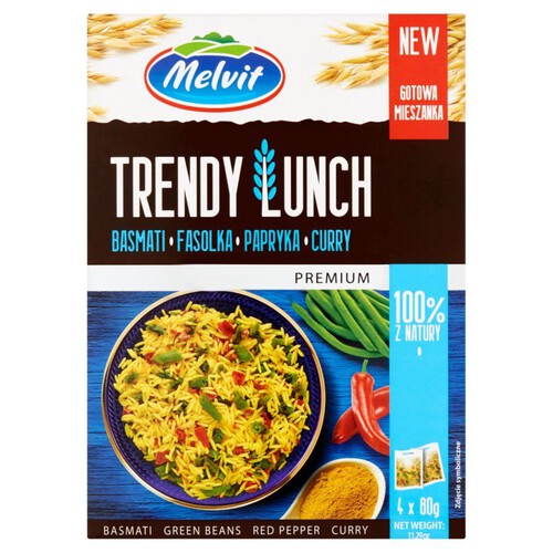 Trendy Lunch basmati fasolka papryka curry Melvit 320 g