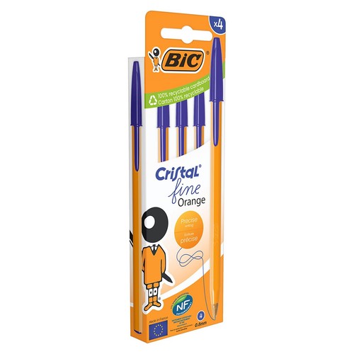 Zestaw długopisów Orange Original Fine niebieskie BiC 4 sztuki 