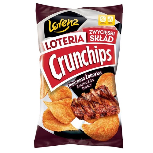 Chipsy ziemniaczane o smaku pieczonych żeberek Crunchips 130 g