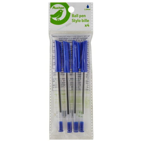 Długopis Stylo Bille niebieski 1.0 mm  Auchan 4 sztuki