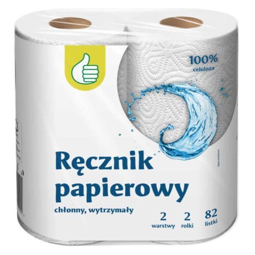 Ręcznik papierowy 2 warstwowy mocny 82 listki Auchan 2 rolki