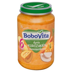 Obiadek dla niemowląt: Dynia z kurczakiem i ziemniaczkami BoboVita 190 g