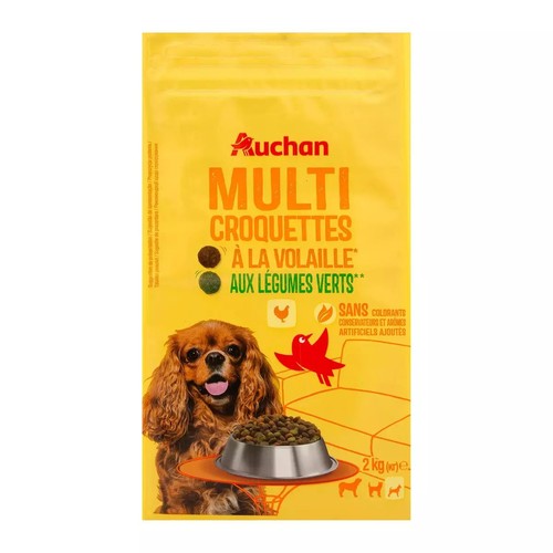 Sucha karma dla psów małych ras z drobiem i zielonymi warzywami Auchan 2 kg