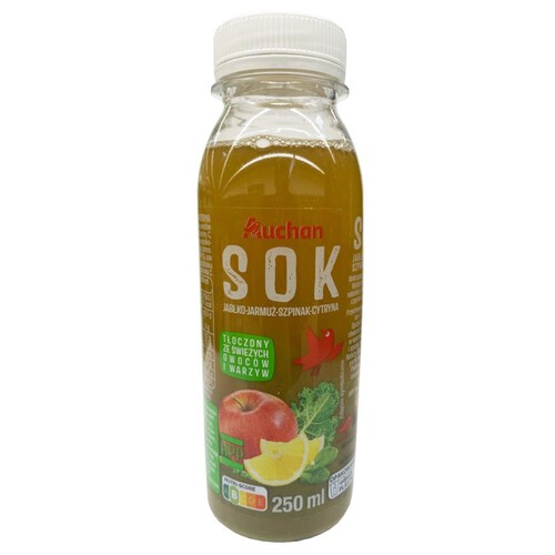 Sok tłoczony jabłko-jarmuż-szpinak-cytryna Auchan 250 ml