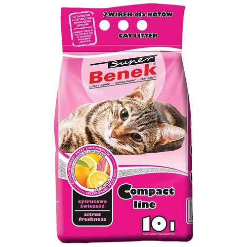 Żwirek dla kotów Compact line cytrusowa świeżość   Super Benek 10 l