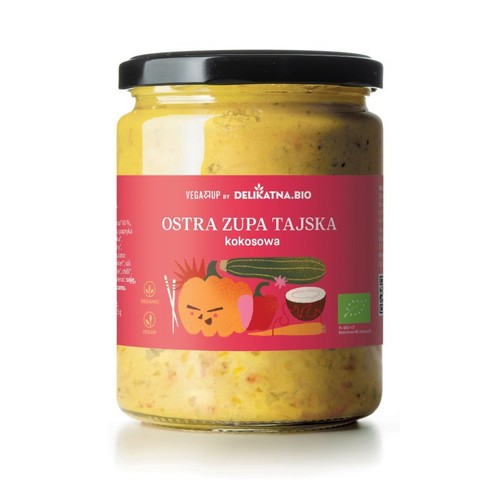 BIO Ekologiczna ostra zupa tajska kokosowa    VEGAUP BY DELIKATNA.BIO 600 ml