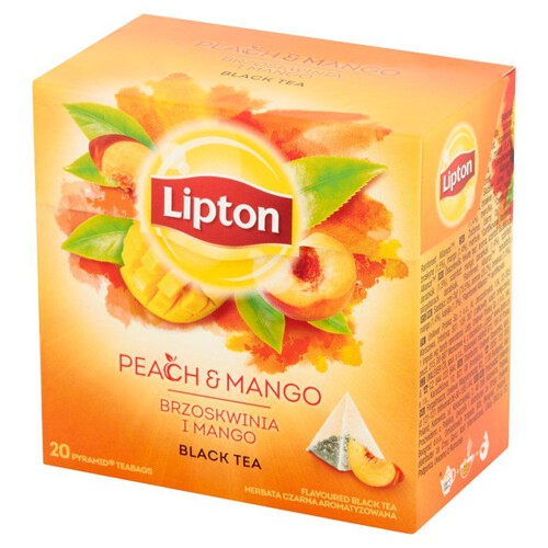 Herbata czarna o smaku brzoskwini i mango Lipton 20 torebek